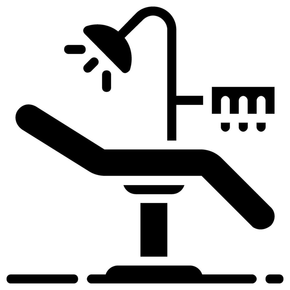 dental chair vector glyph icon