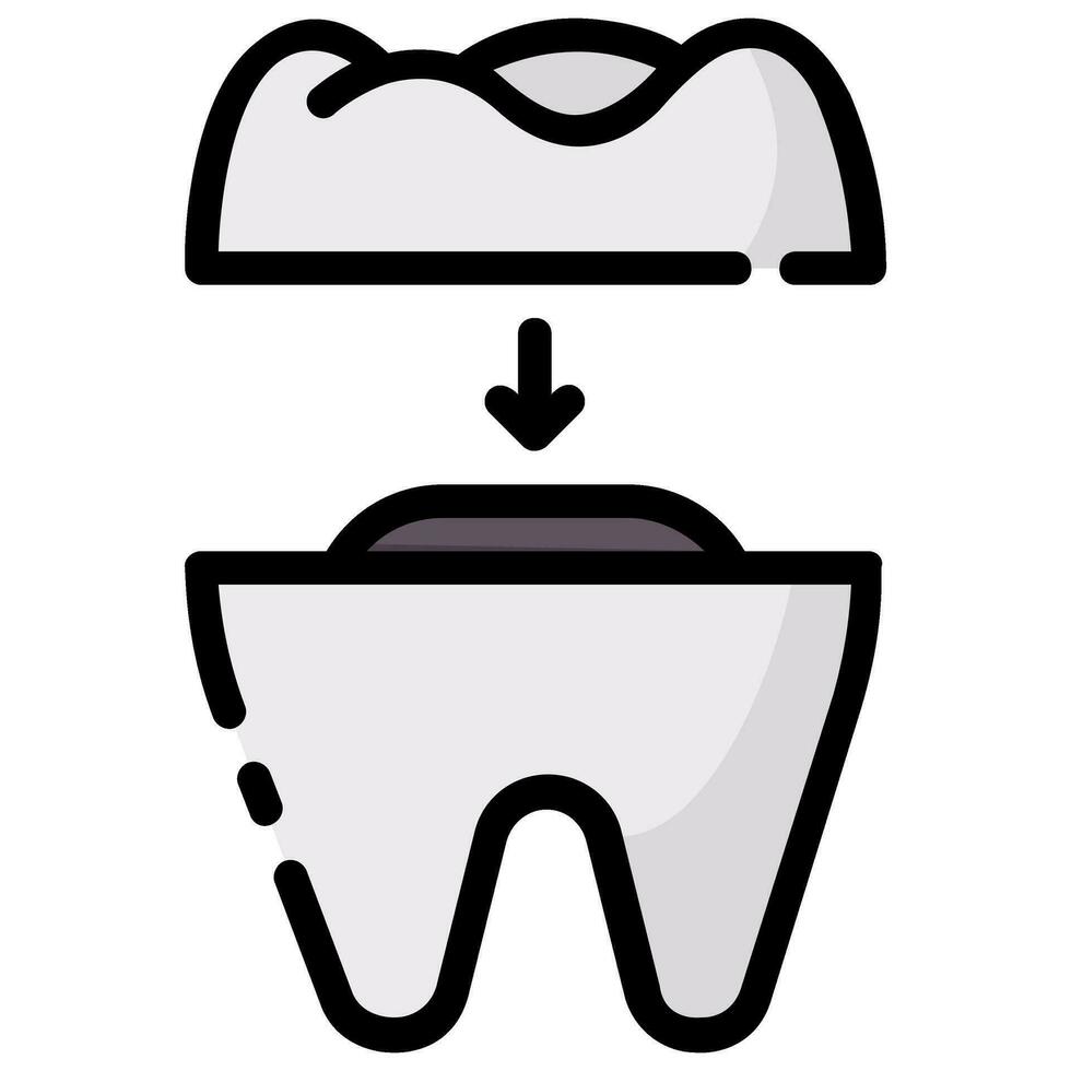 ceramic crown vector filled outline icon