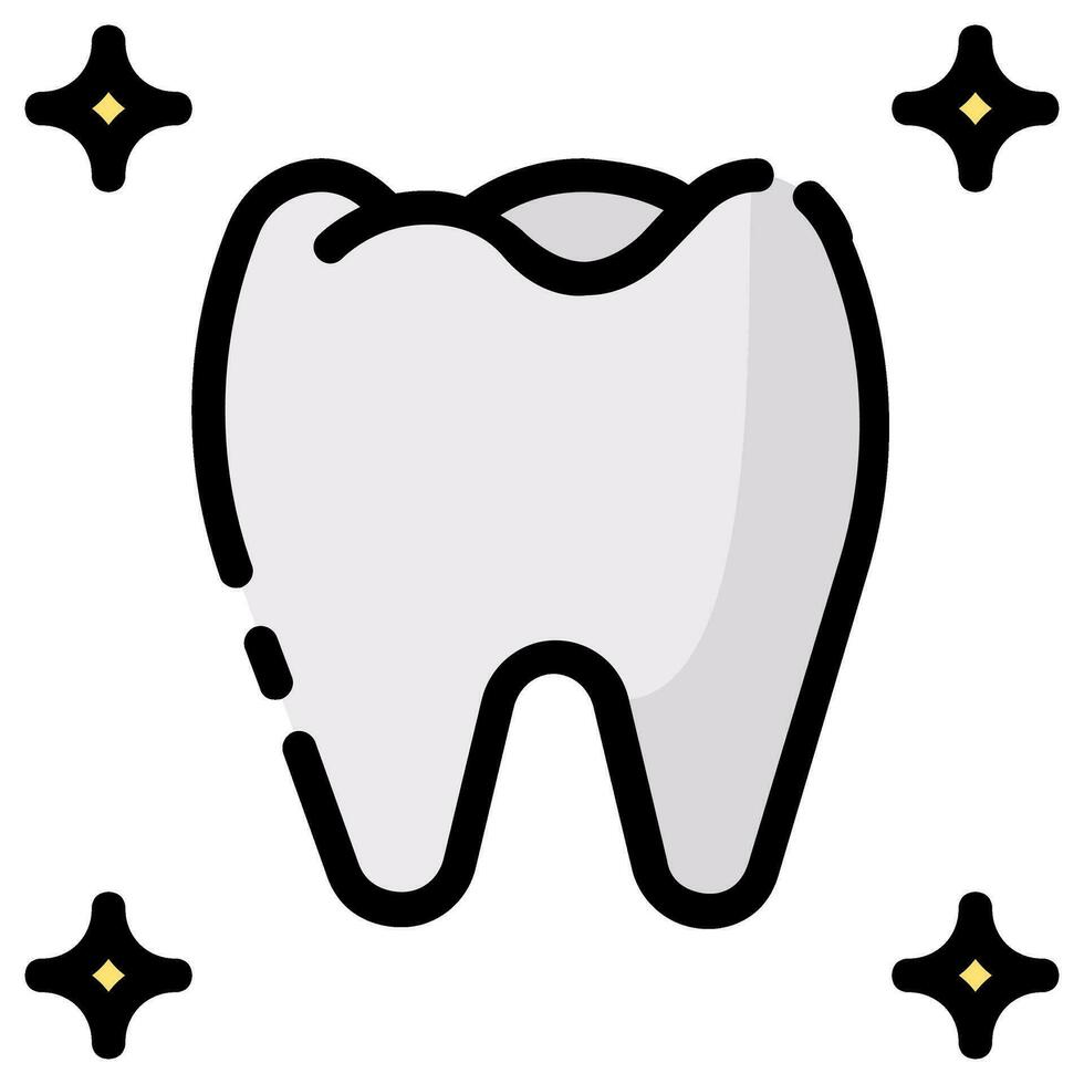 healthy tooth vector filled outline icon