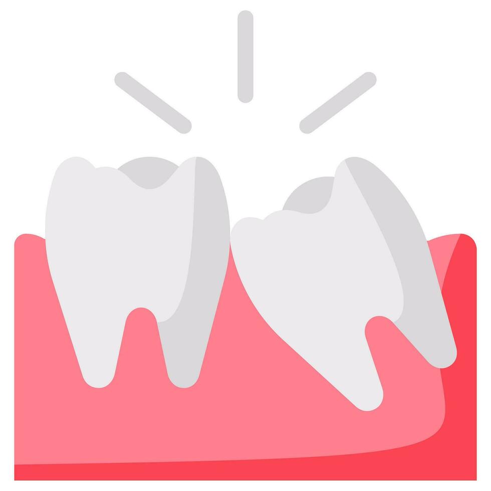 tooth impacted vector flat icon