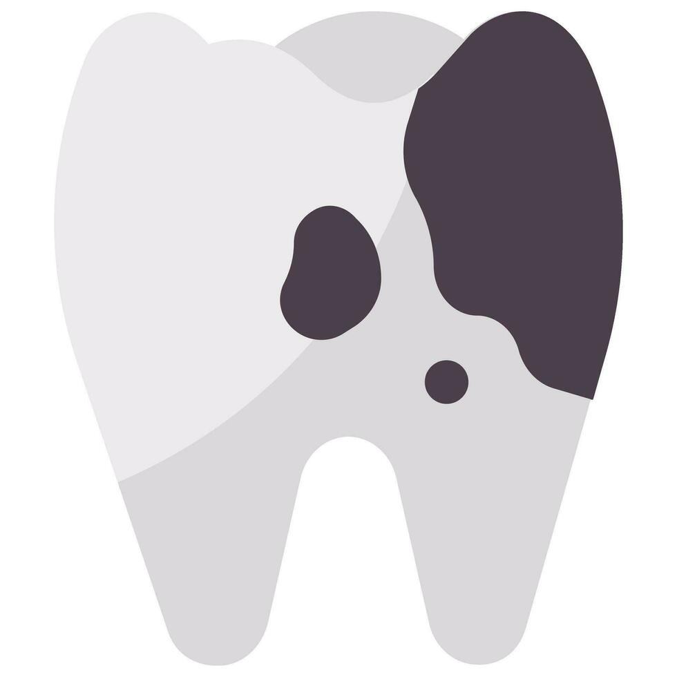 caries diente vector plano icono