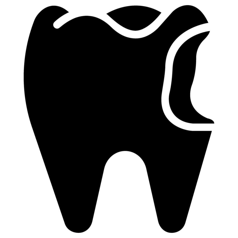 cavity tooth vector glyph icon