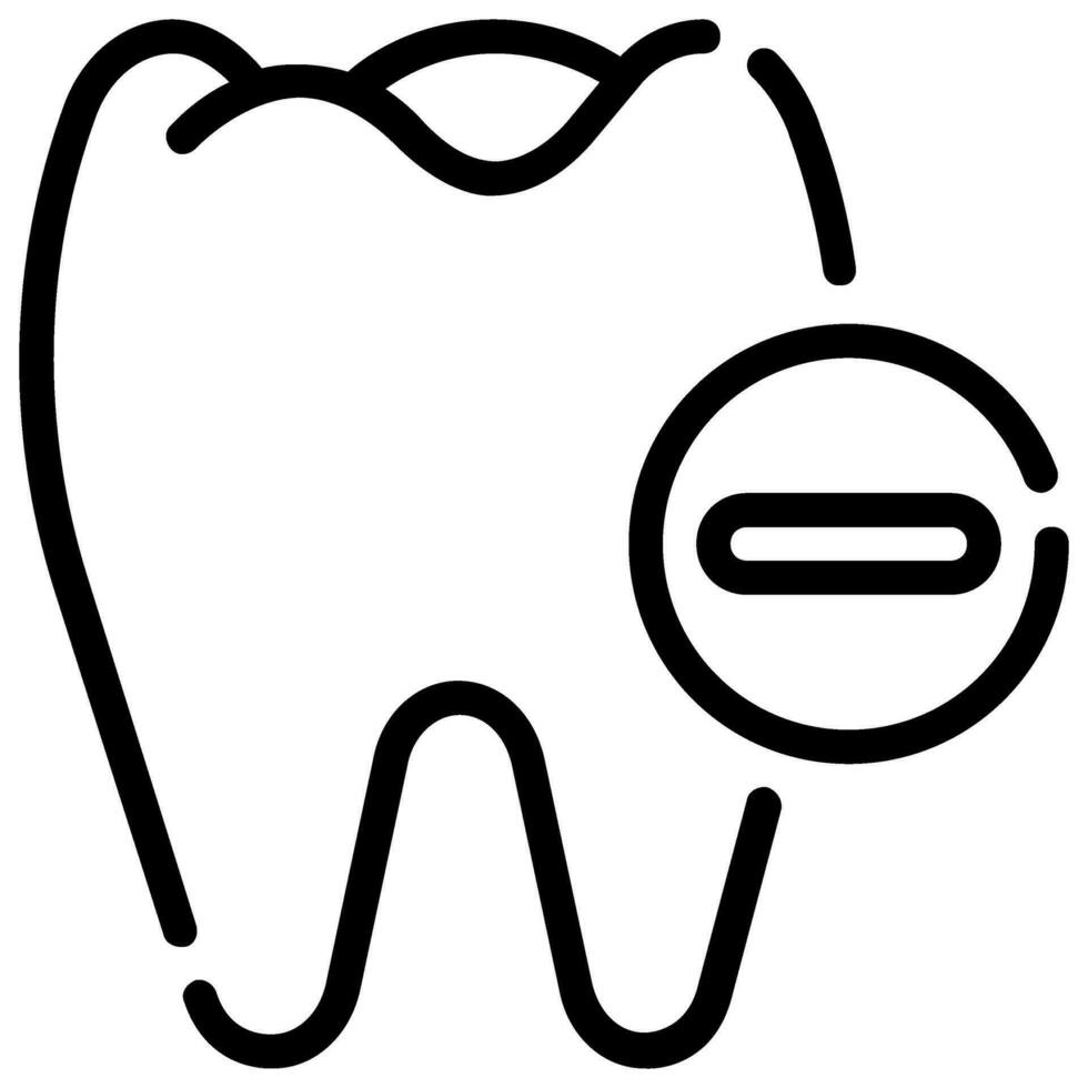 remove tooth vector outline icon