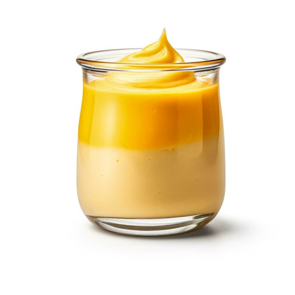 Delicious Mango Pudding isolated on white background photo