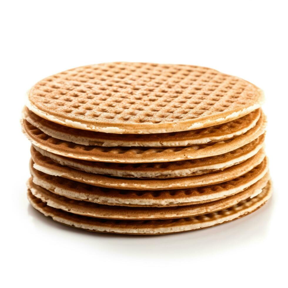 Delicious Stroopwafels isolated on white background photo