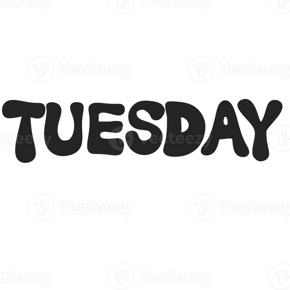 TUESDAY text banner cute decoration png