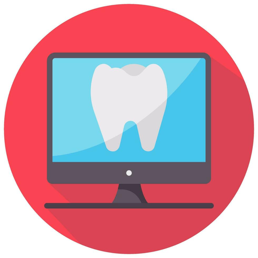 online dental vector round flat icon