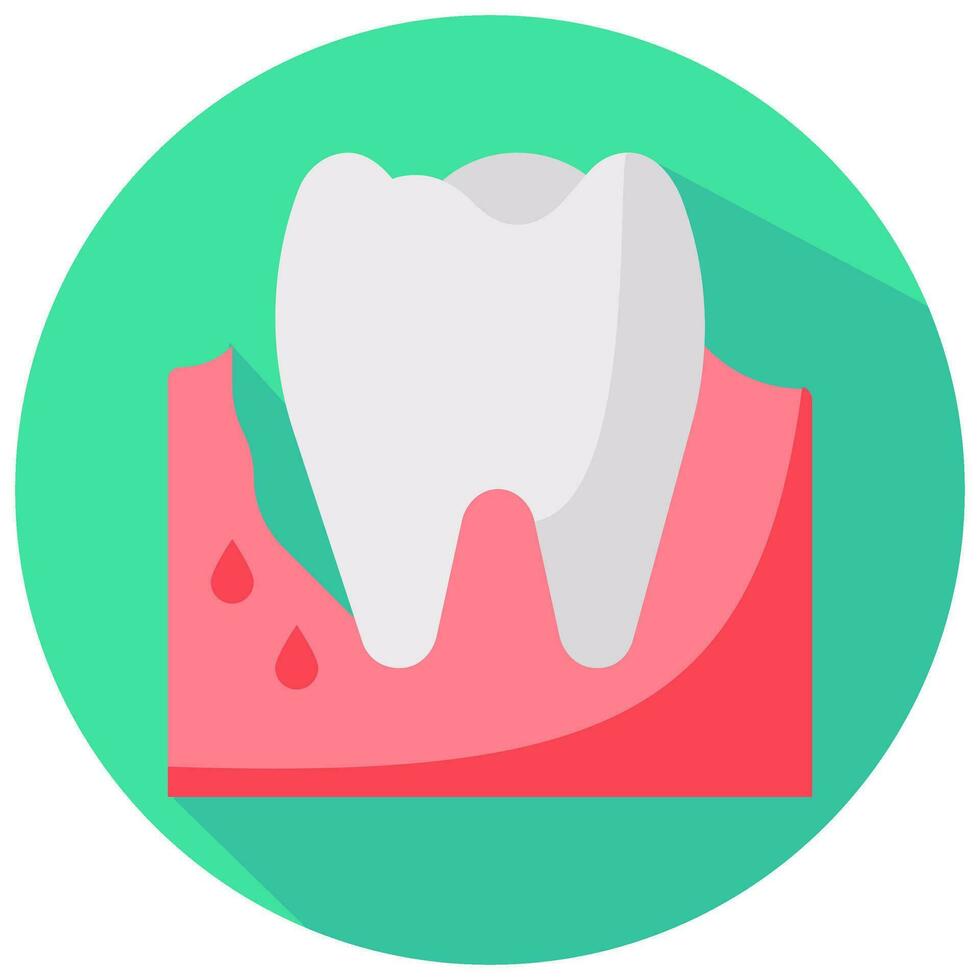 periodontitis vector round flat icon