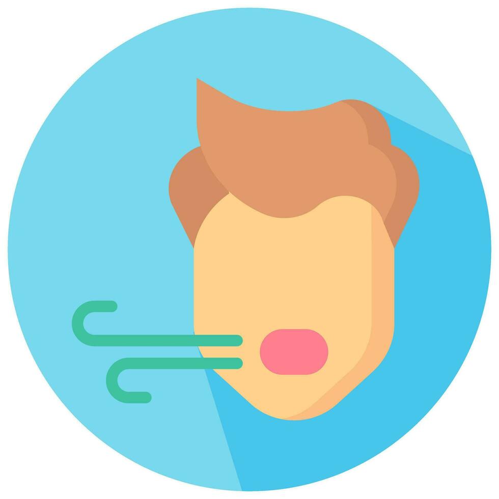 breath bad smell vector round flat icon