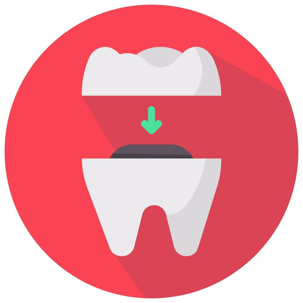 ceramic crown vector round flat icon