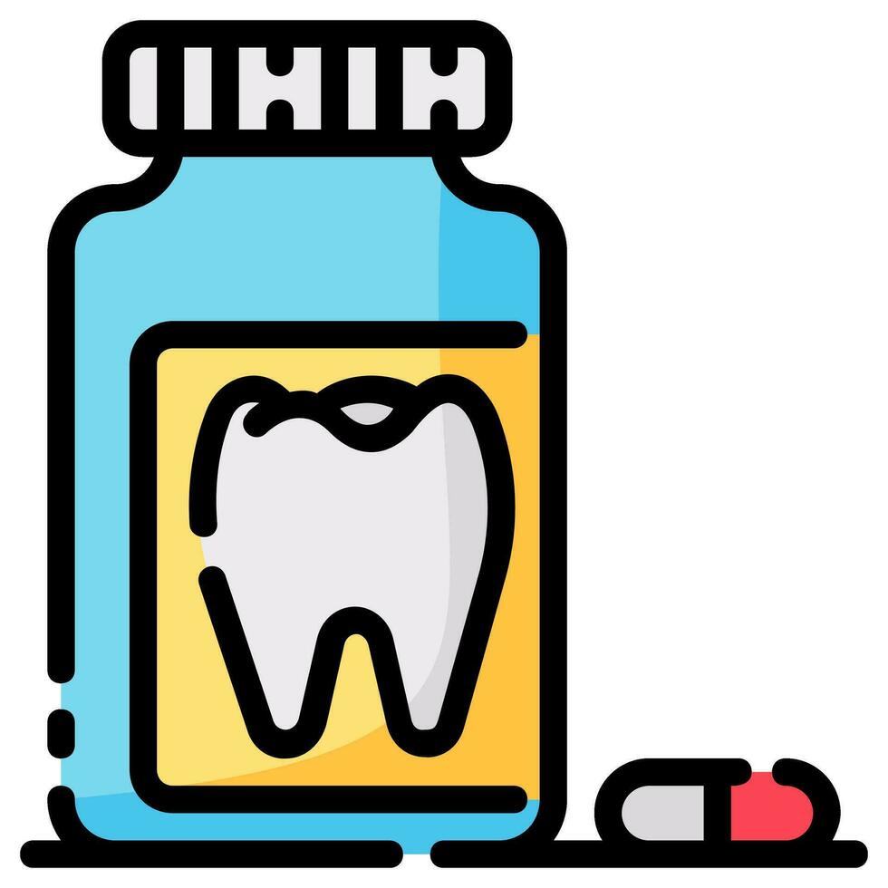 tooth pill vector filled outline icon