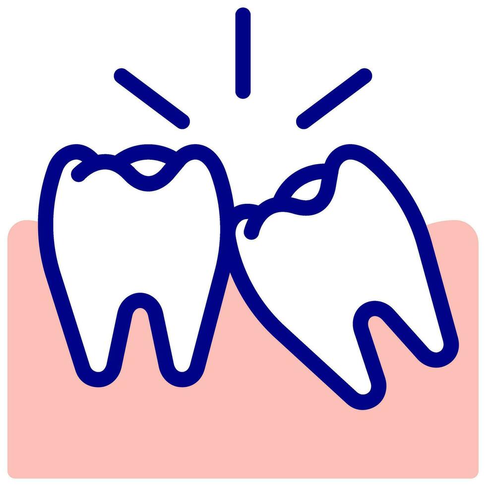 tooth impacted vector colored icon