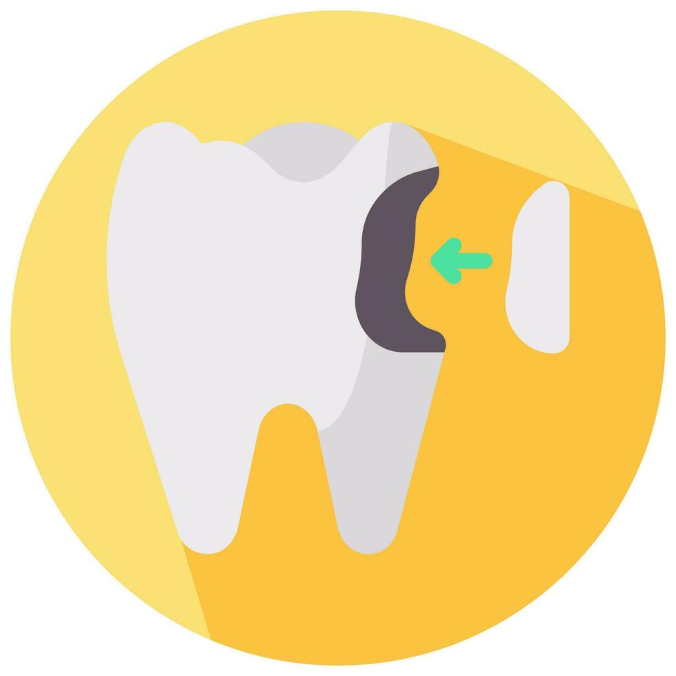 tooth filling vector round flat icon