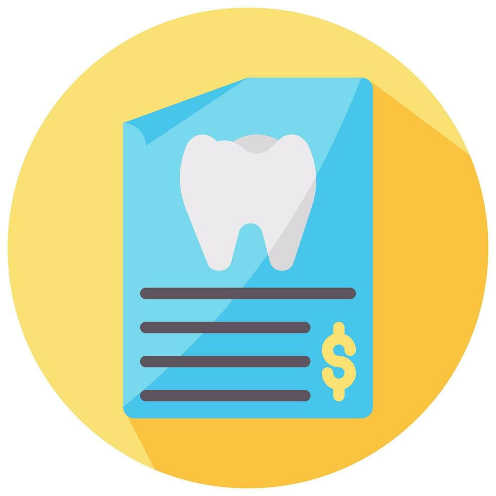 dental invoice vector round flat icon