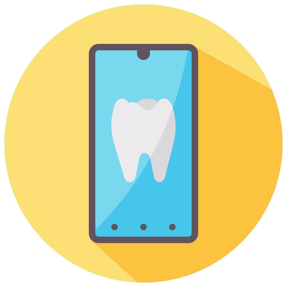 dental app vector round flat icon