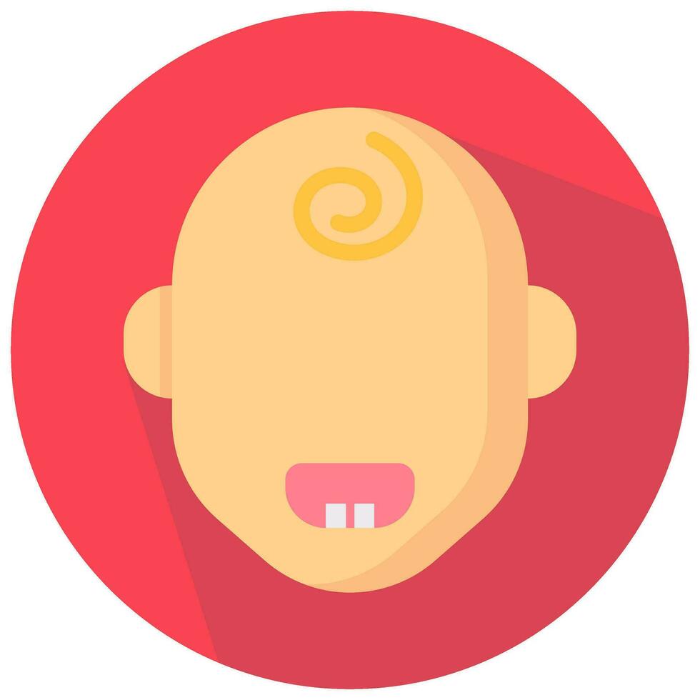 first tooth vector round flat icon