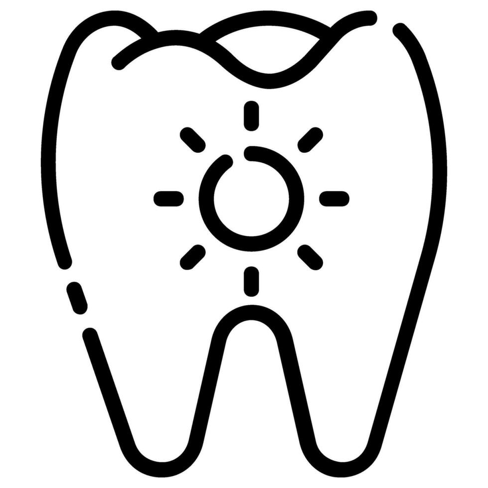 tooth hot pain vector outline icon
