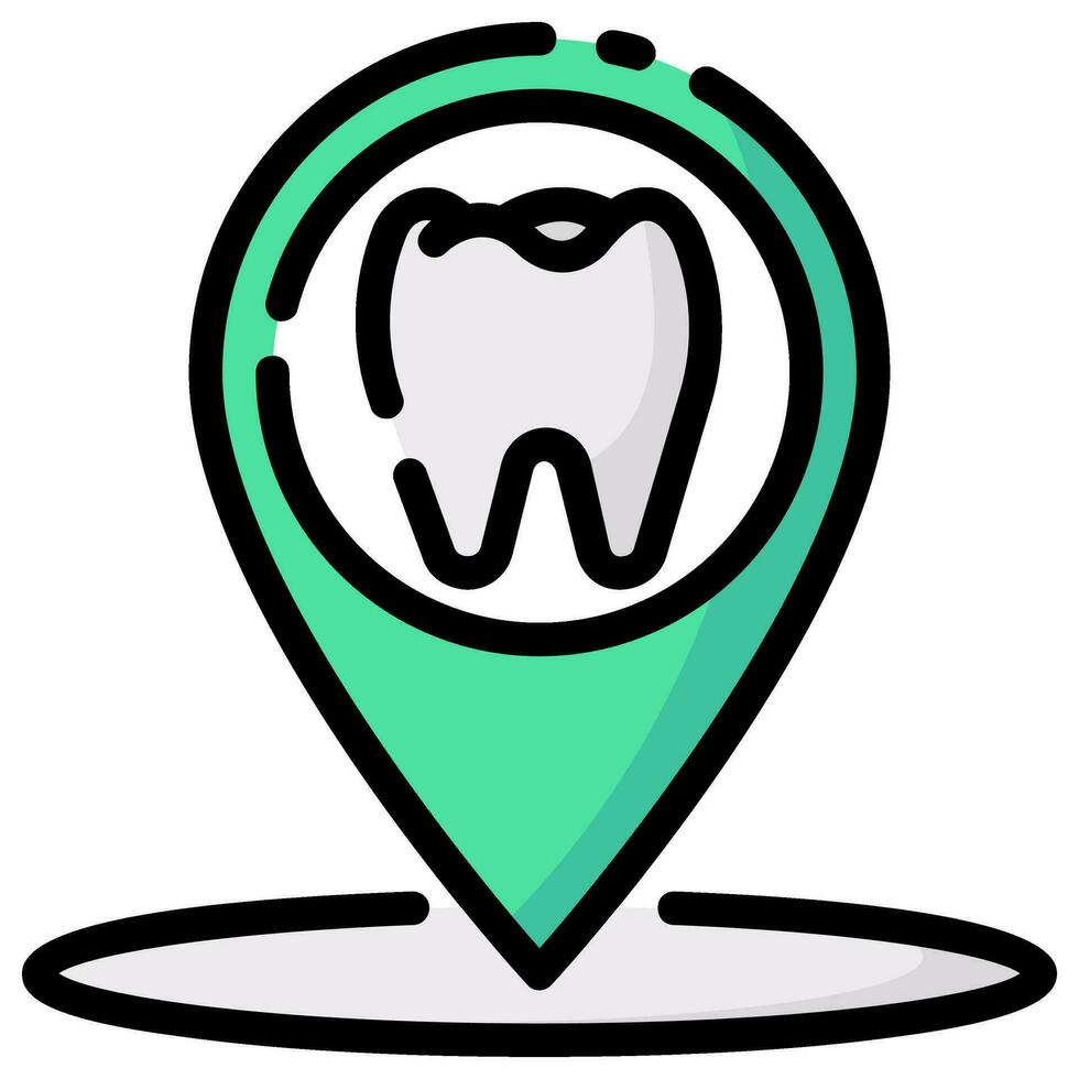 dental address vector filled outline icon