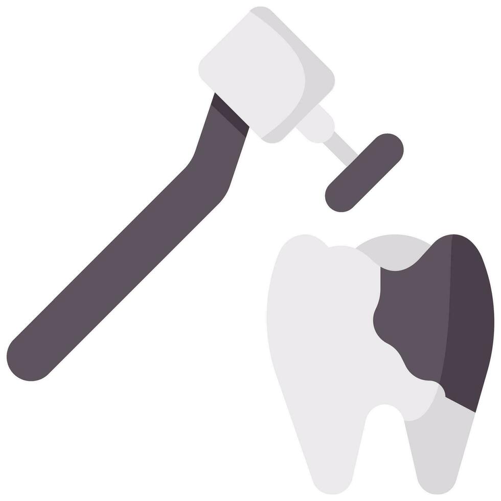 dientes limpieza vector plano icono