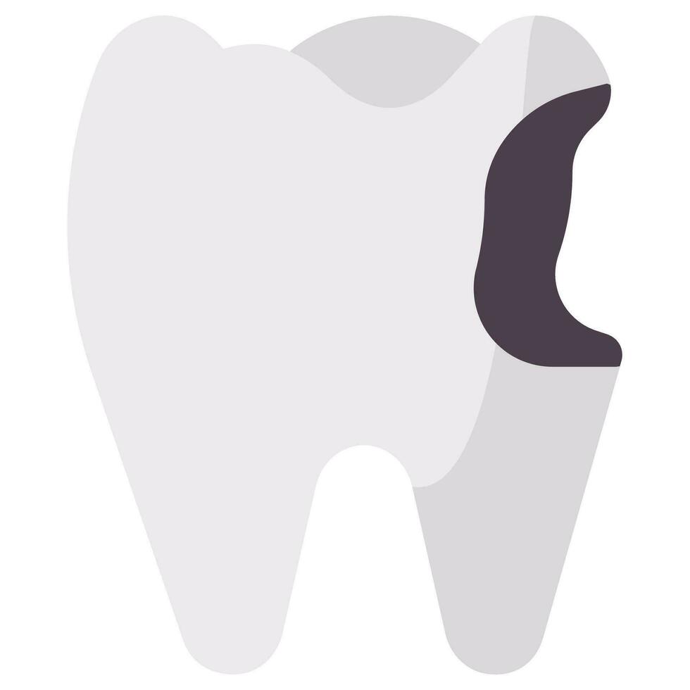 cavity tooth vector flat icon