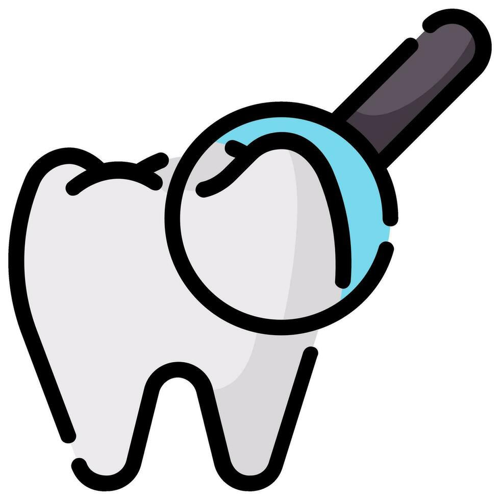 dental check vector filled outline icon