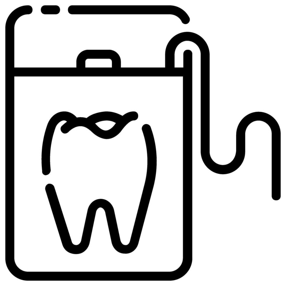 dental floss vector outline icon