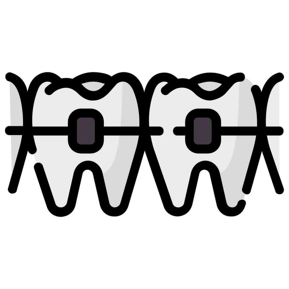 orthodontic vector filled outline icon