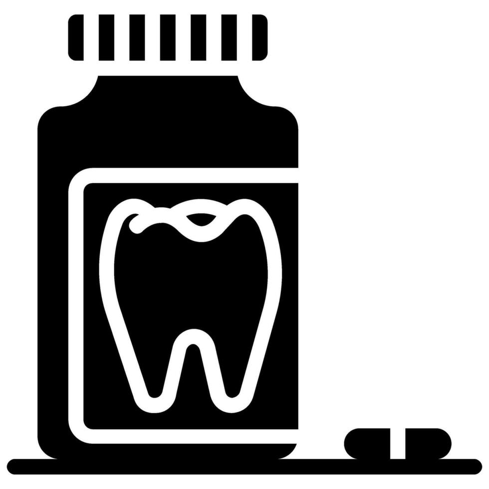 diente píldora vector glifo icono