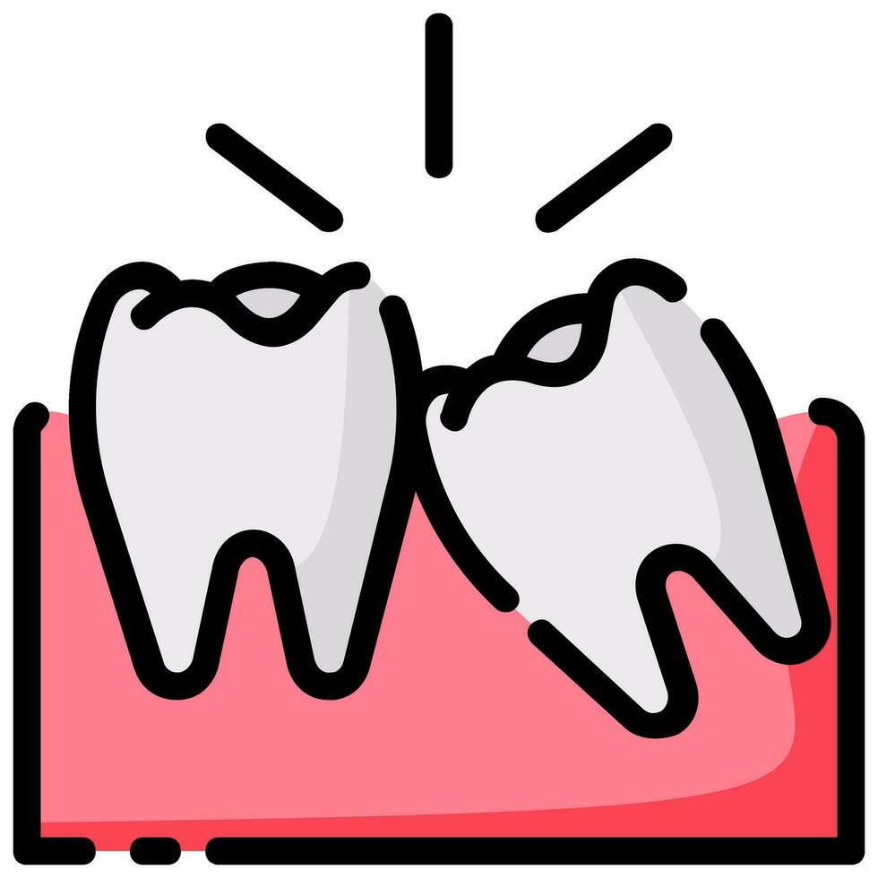 tooth impacted vector filled outline icon