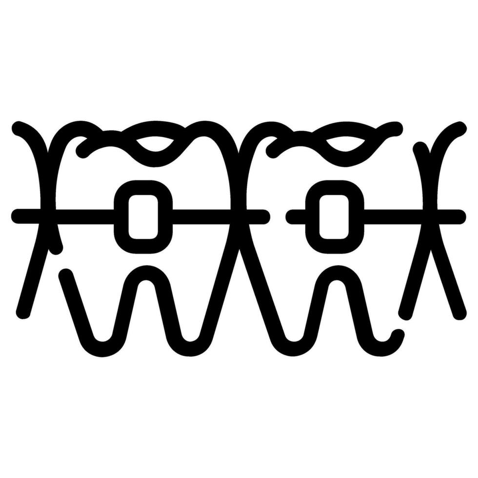orthodontic vector outline icon