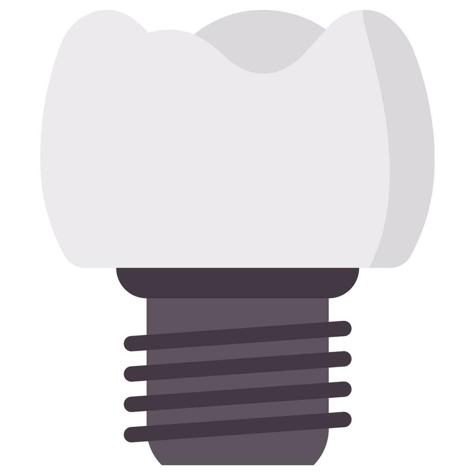 diente implantación vector plano icono
