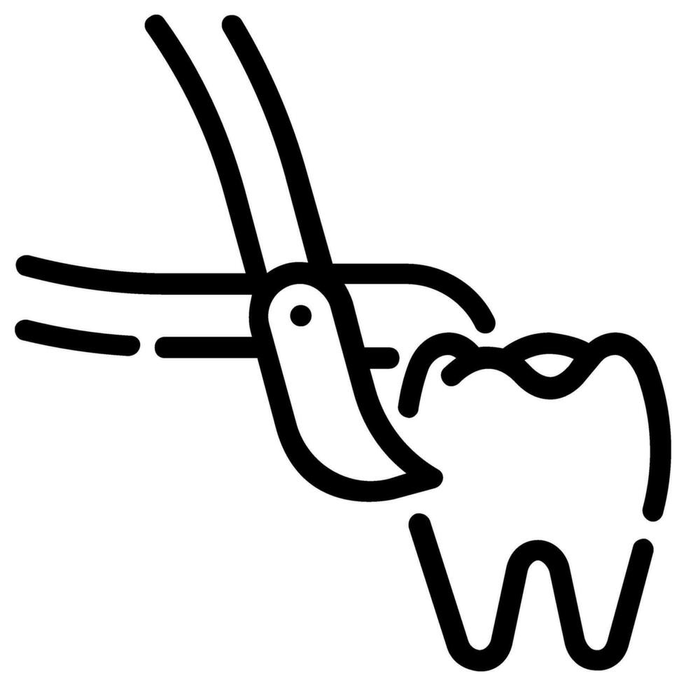 tooth extract vector outline icon