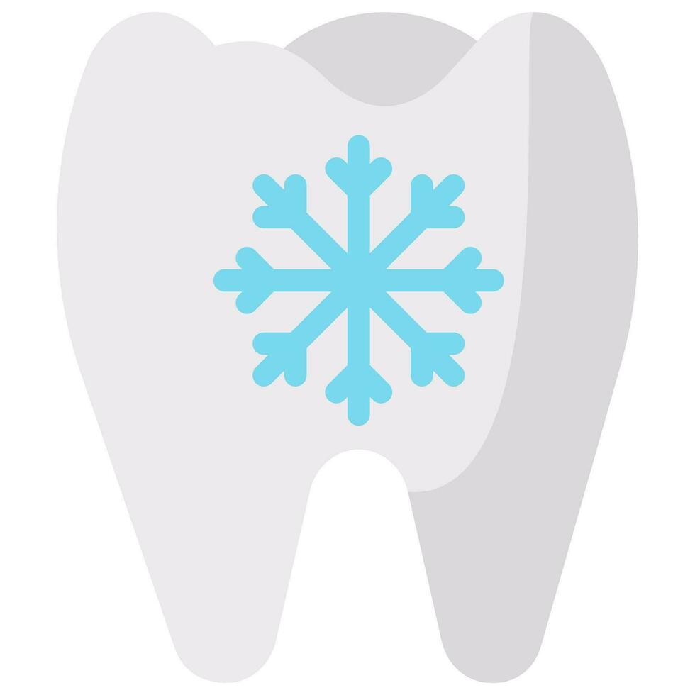 tooth cold pain vector flat icon