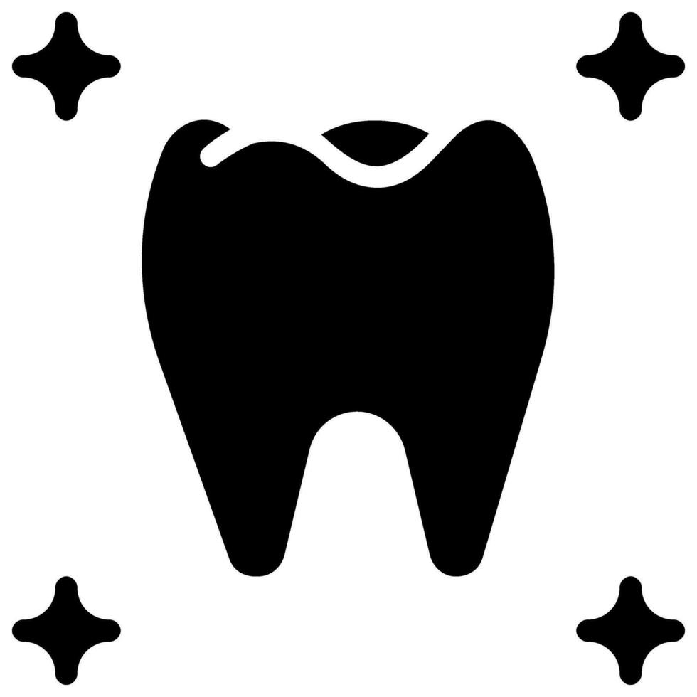 healthy tooth vector glyph icon