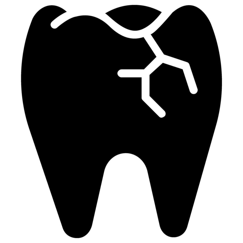broken tooth vector glyph icon