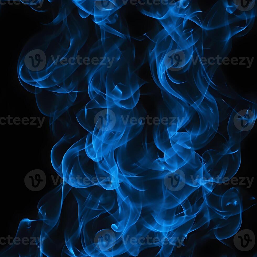 Abstract blue smoke on black background. Fantasy fractal texture. Digital art. photo