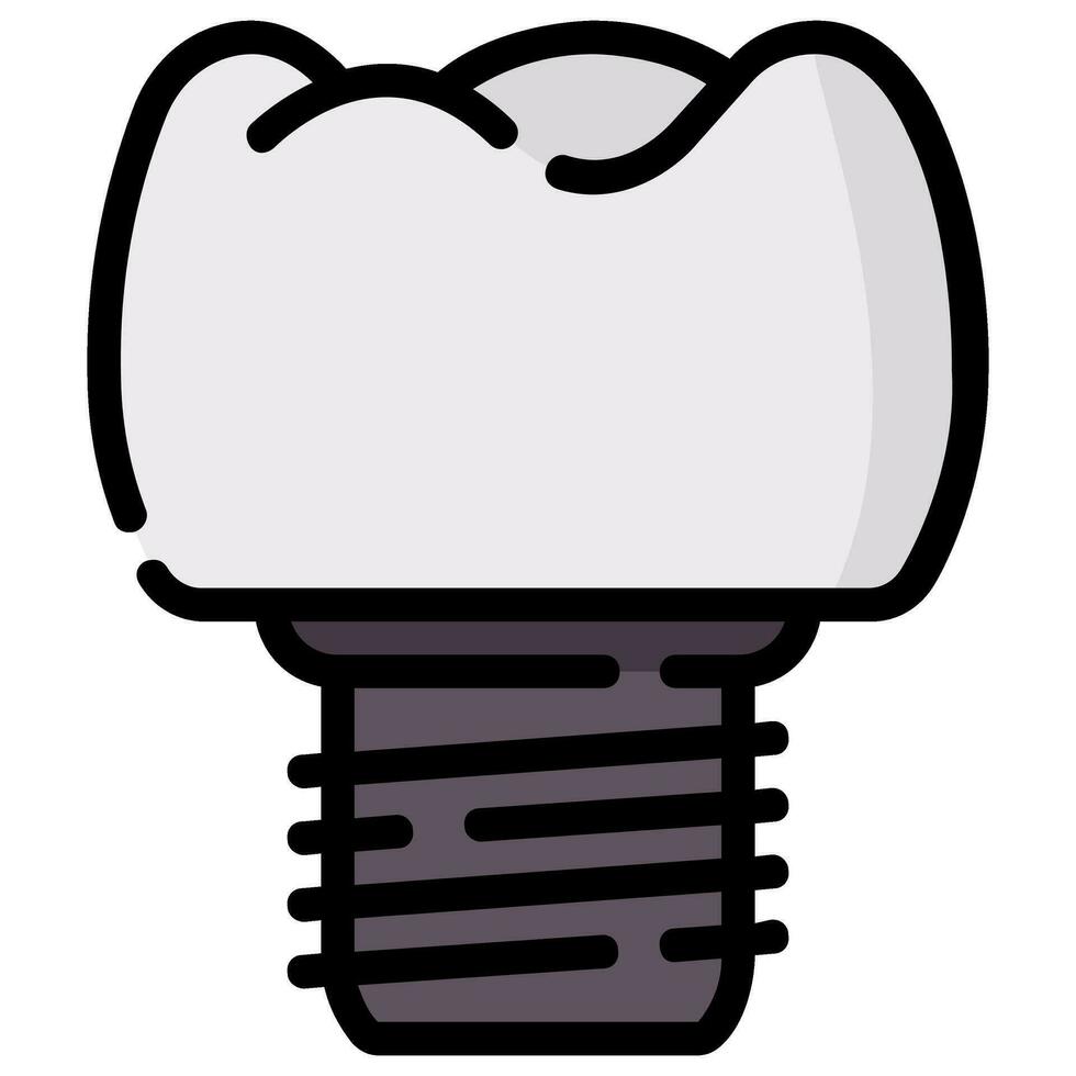 tooth implantation vector filled outline icon