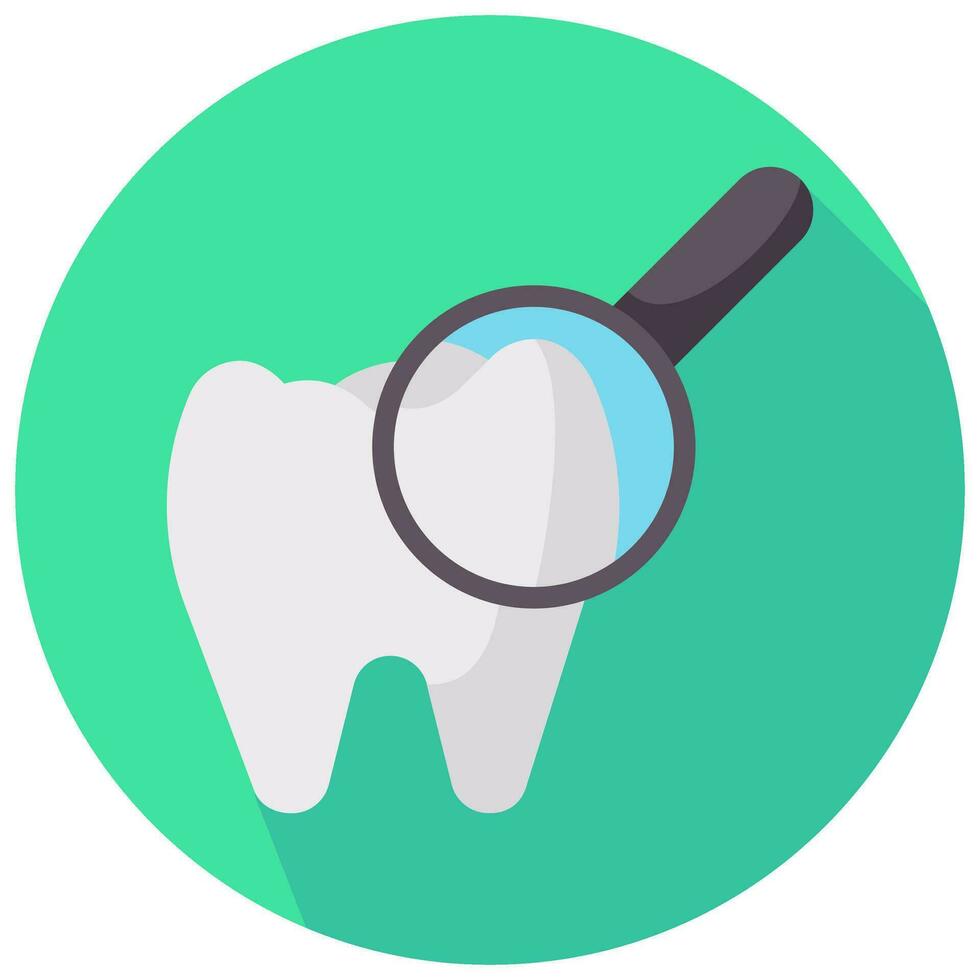 dental check vector round flat icon