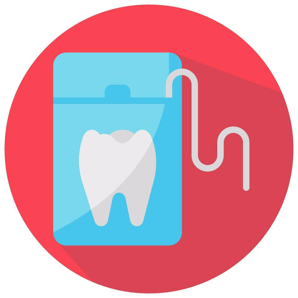 dental floss vector round flat icon