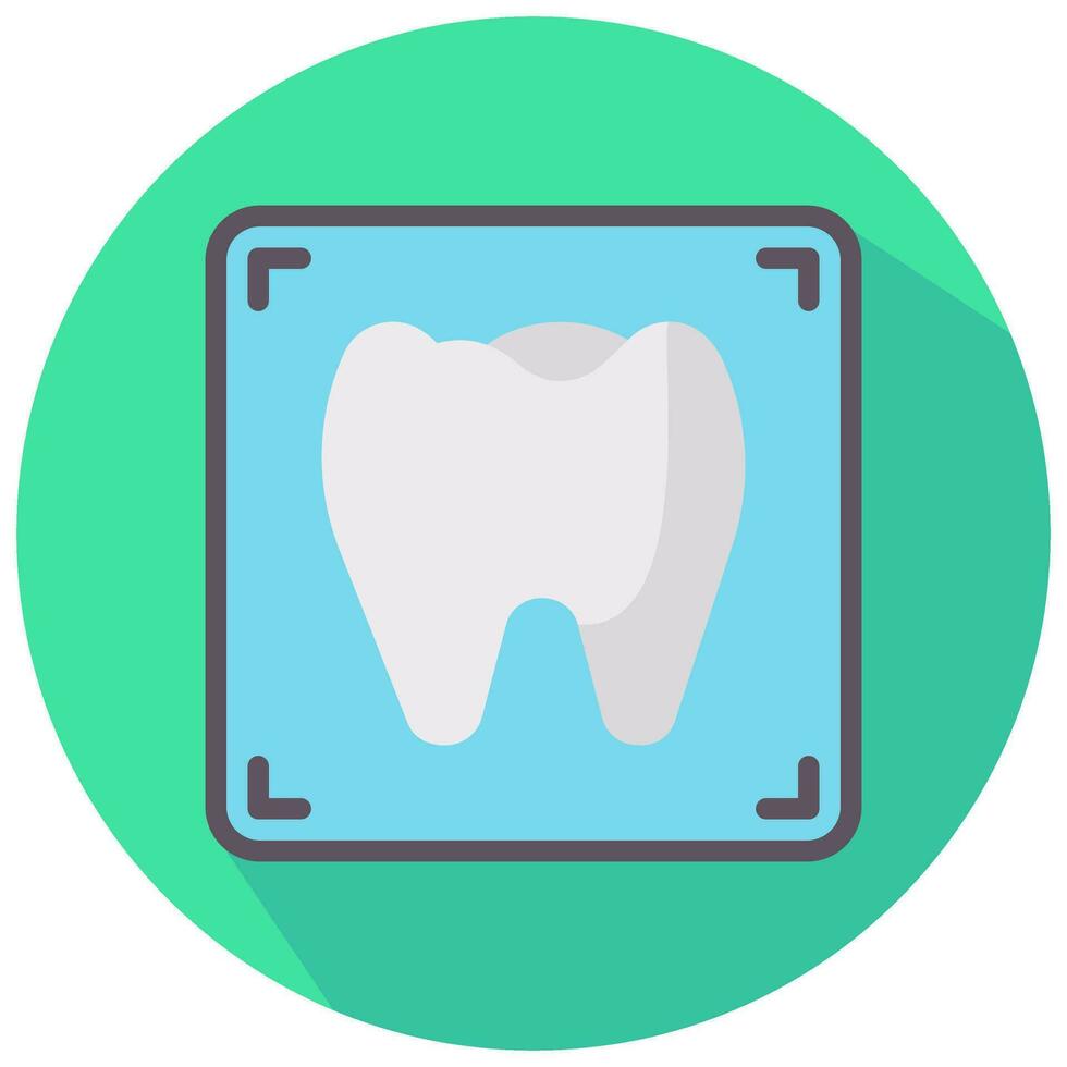 tooth xray vector round flat icon
