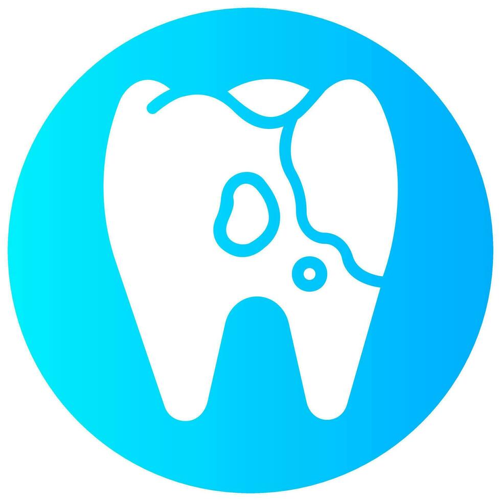 caries tooth vector round gradient icon