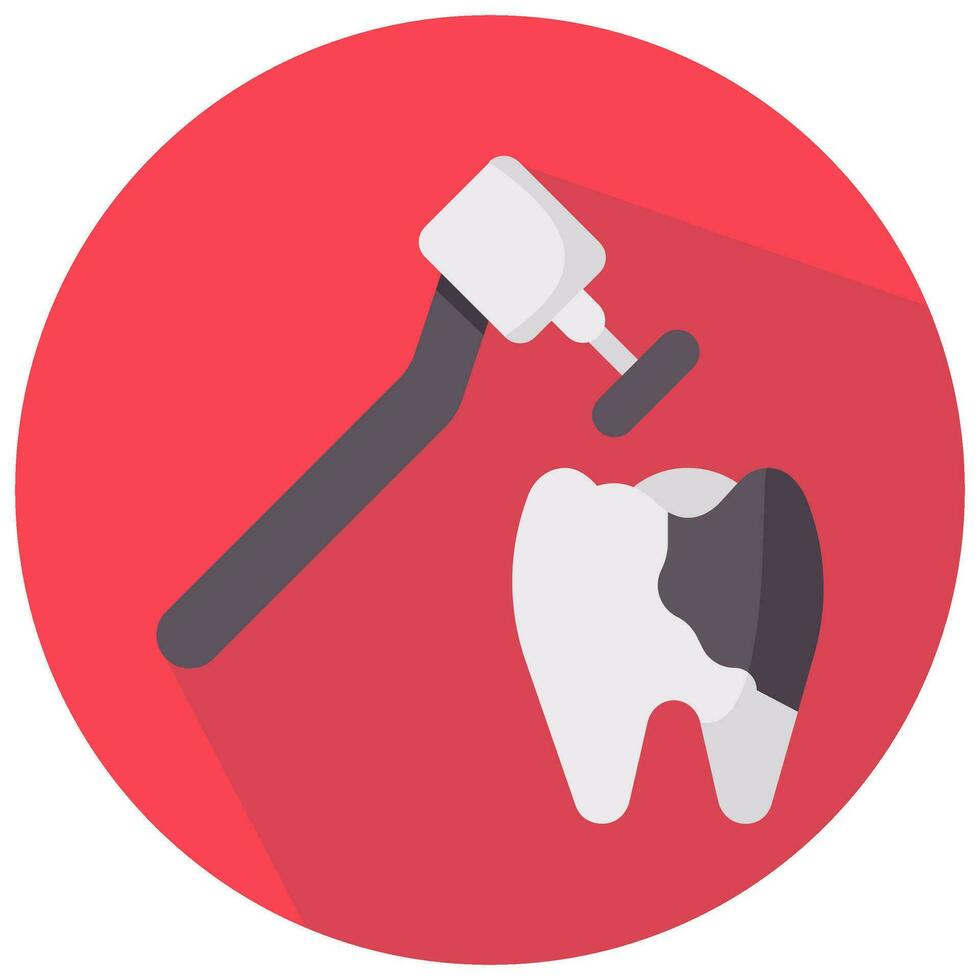 teeth cleaning vector round flat icon