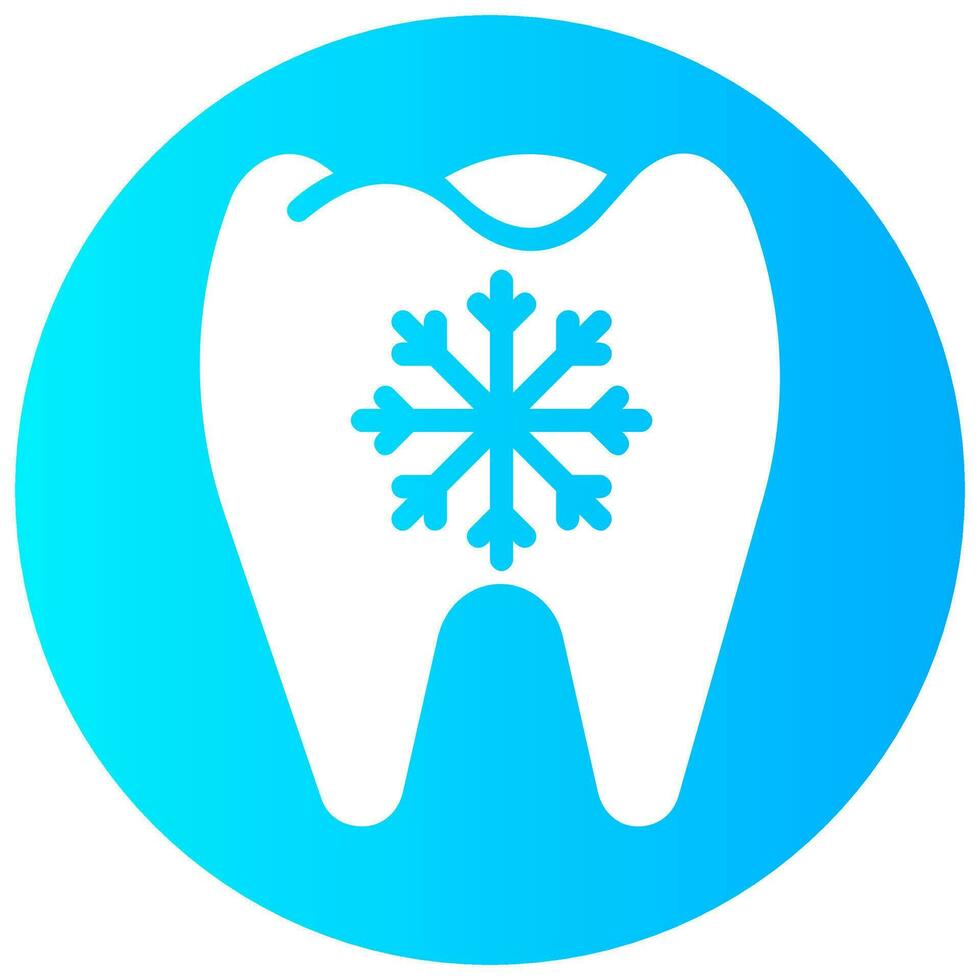 tooth cold pain vector gradient round icon