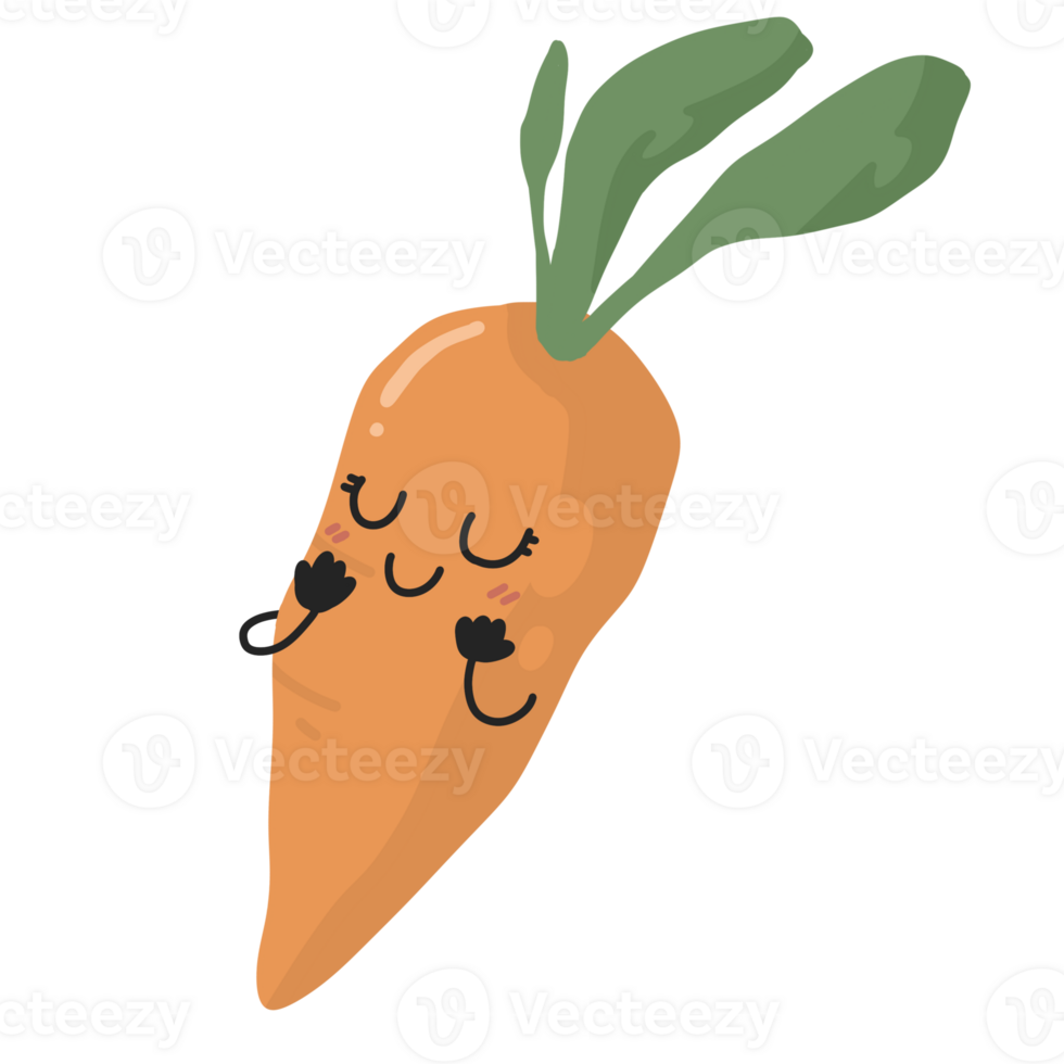 carrot  Vegetable cute happy smile cartoon character png