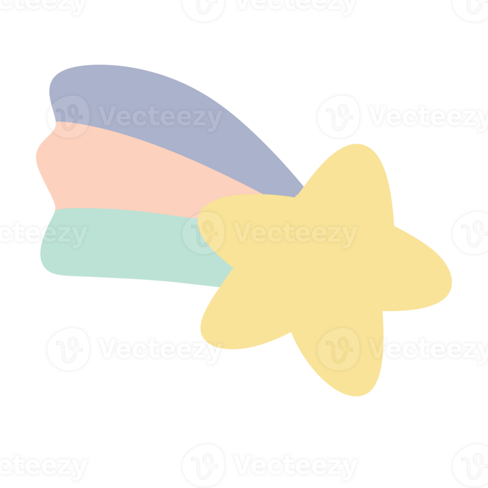 star meteor cute pastel colour png