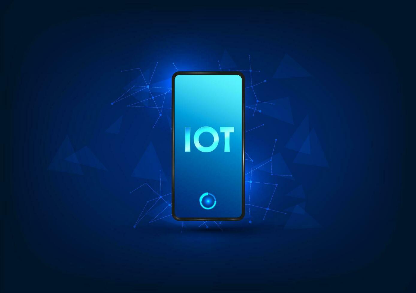 Internet of Things technology is an integrated network of interconnected devices and technologies that facilitate communication. In the picture, there are mobile elements and IoT characters. vector