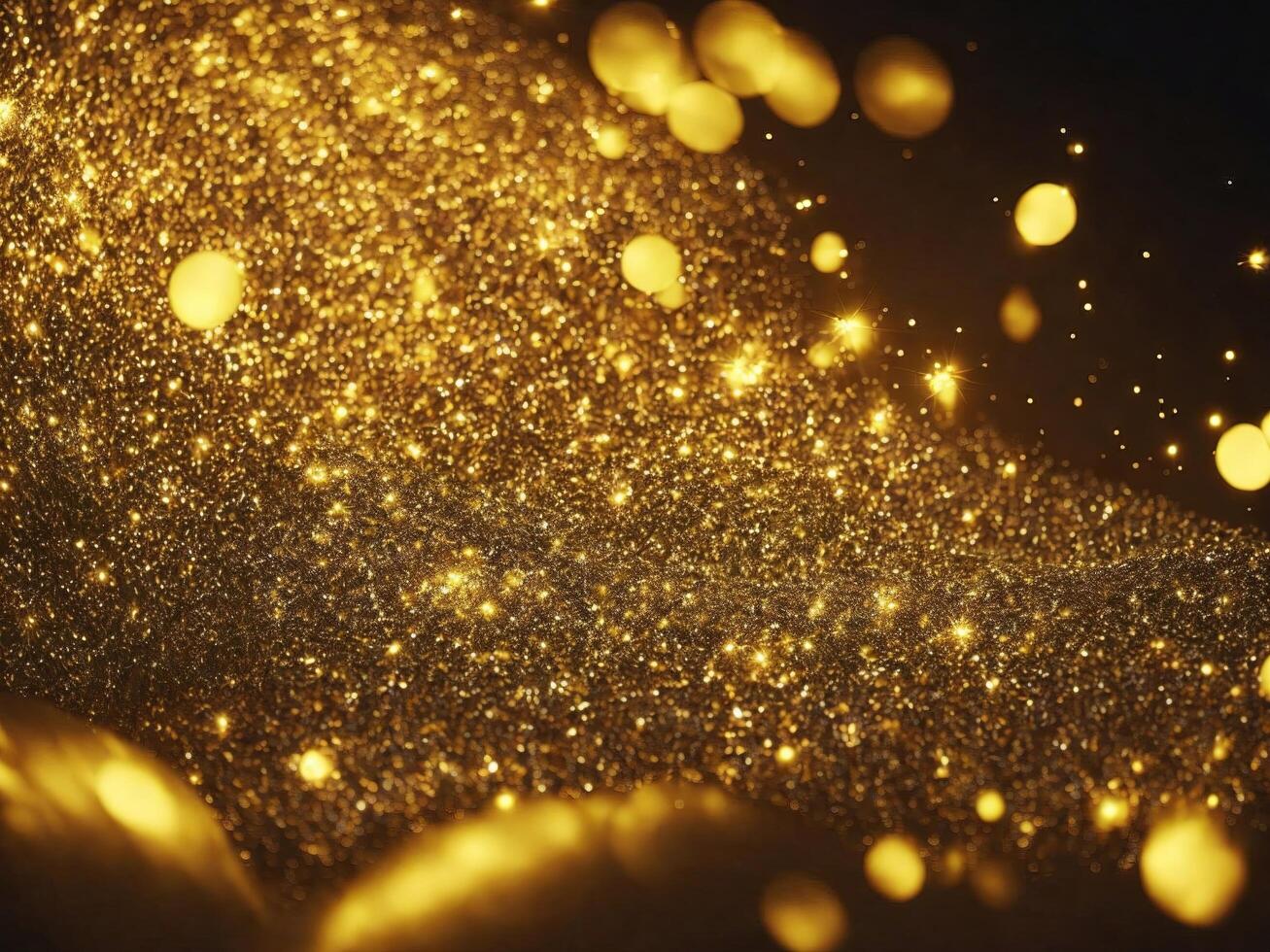 Abstract shiny light and gold particle background. . photo
