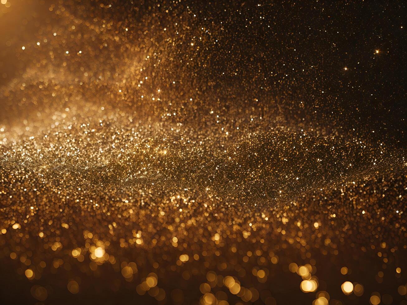 Abstract shiny light and gold particle background. AI Generative. photo