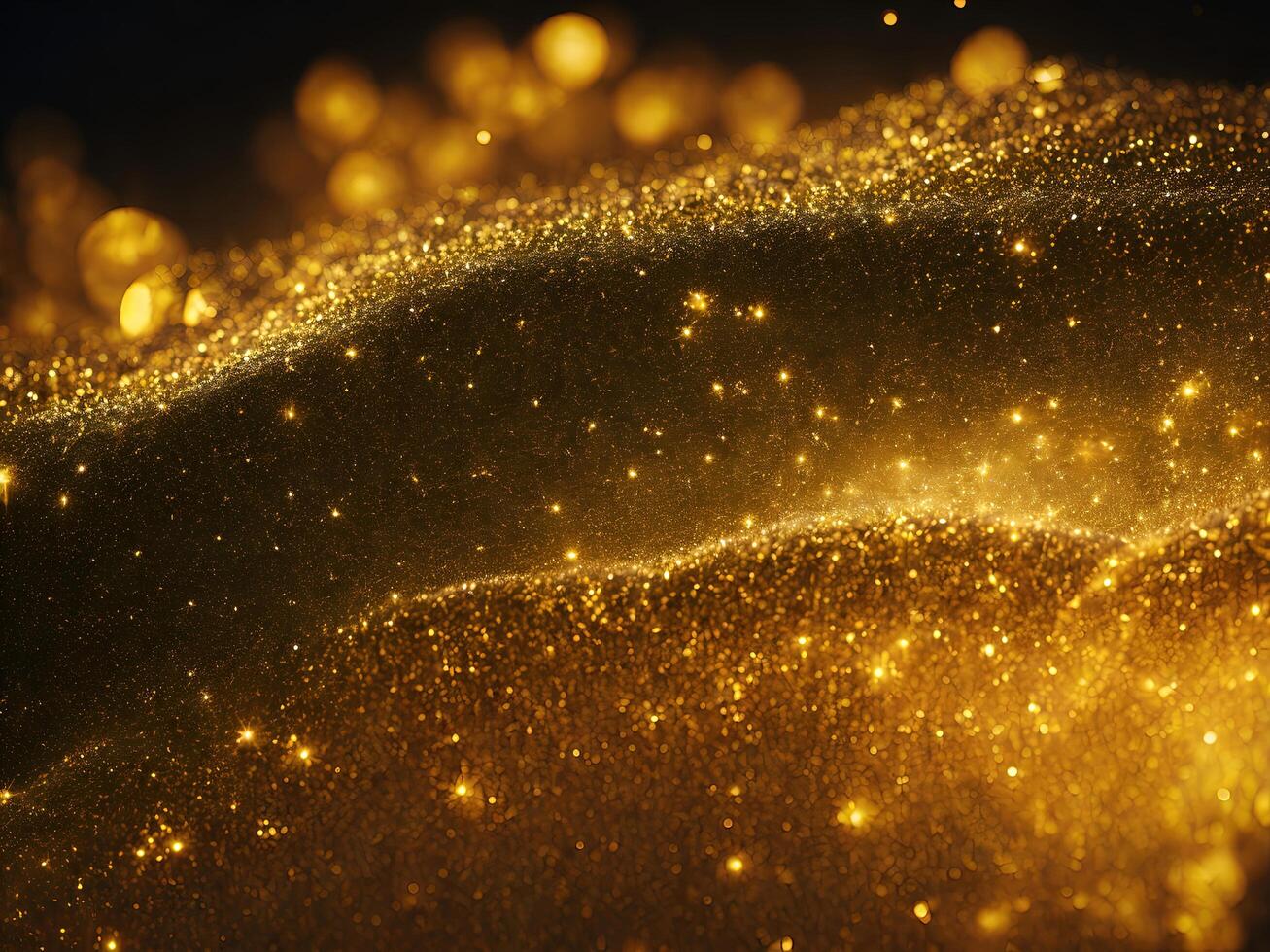 Abstract shiny light and gold particle background. . photo