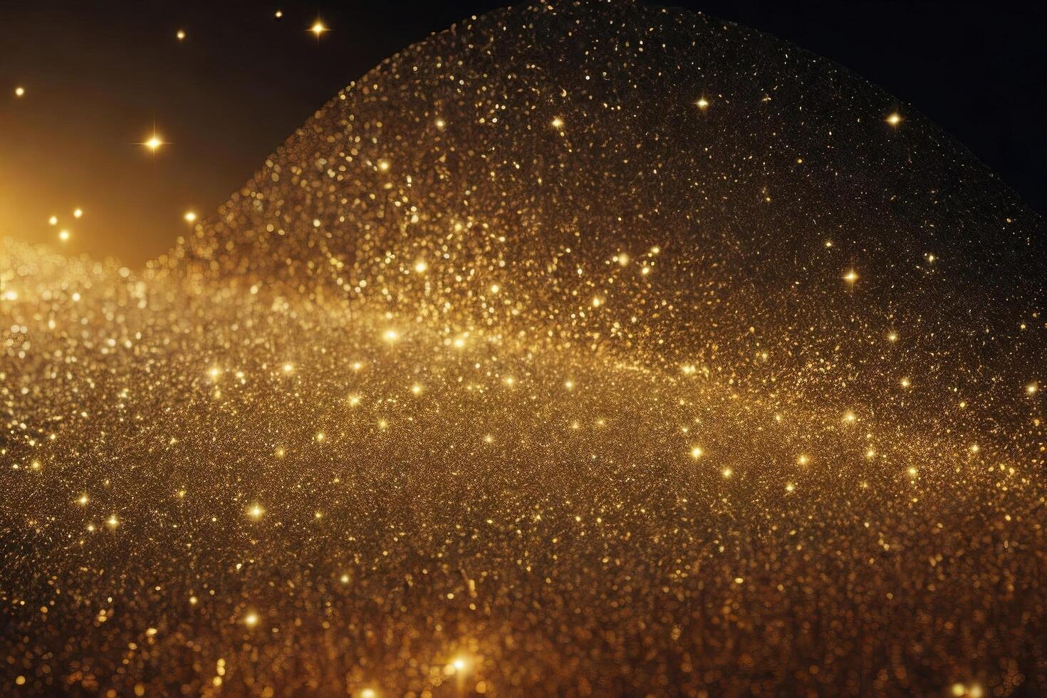 Abstract shiny light and gold particle background. AI Generative. photo